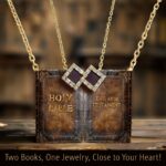 Bible Christmas Gifts Gold Pendant Shown with Three Friends by My Nano Jewelry